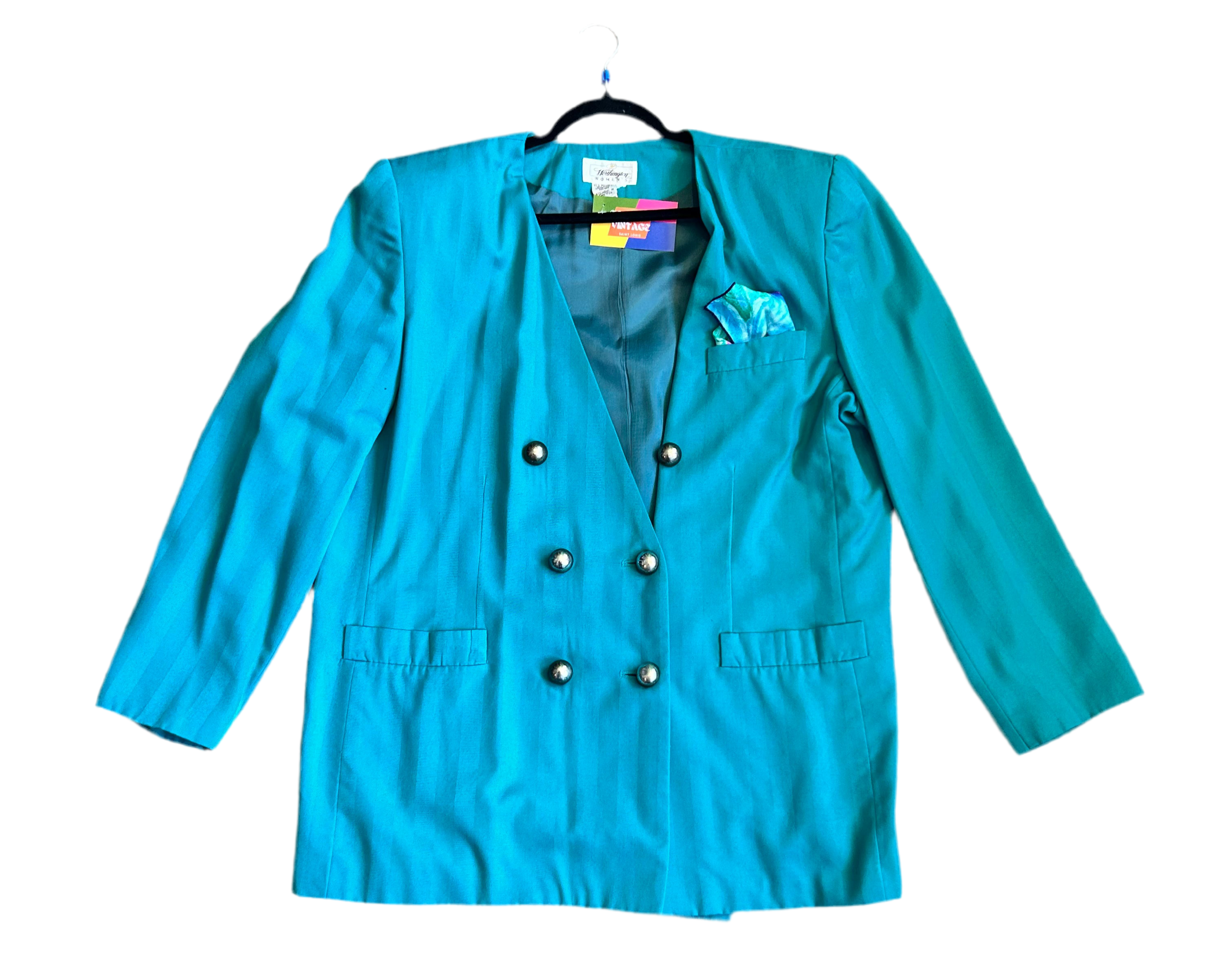 2X Teal Double Breasted Blazer