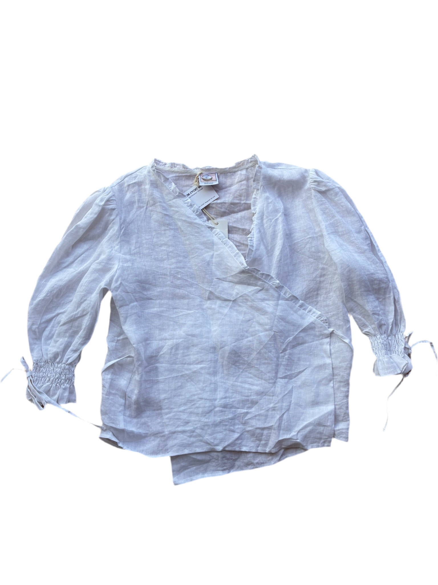 Linen Naive Kimono Wrap Blouse