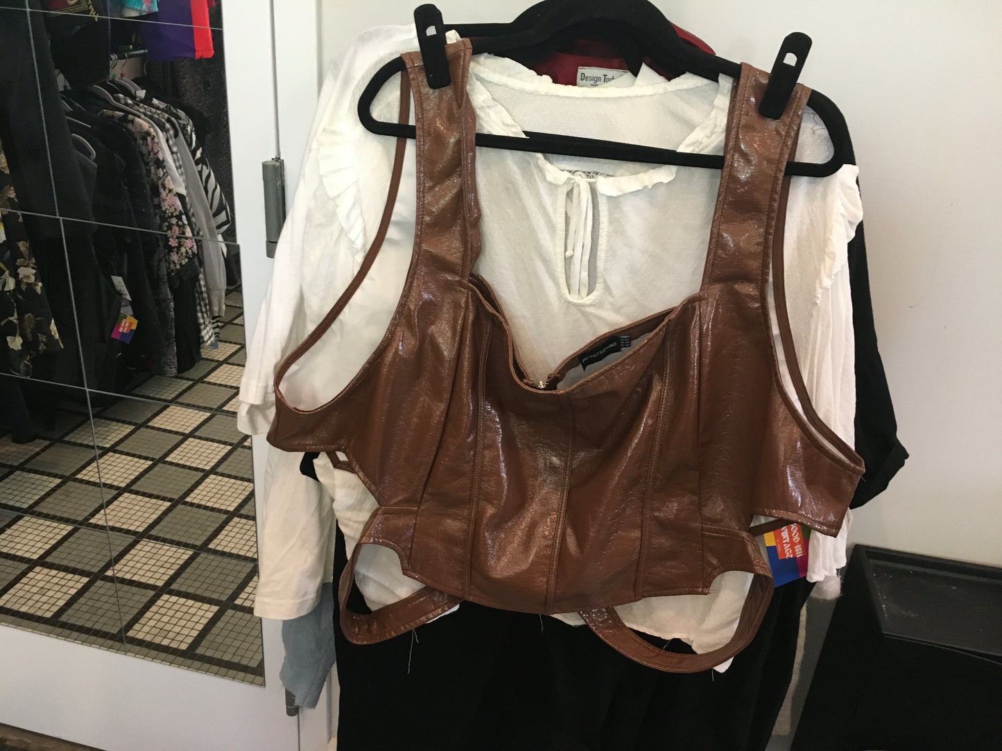 PLT Faux Leather Top