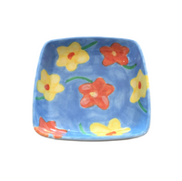 Blue Ceramic Floral Plate