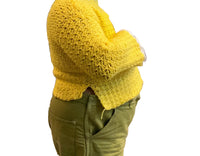Yellow Crop Crotchet Sweater