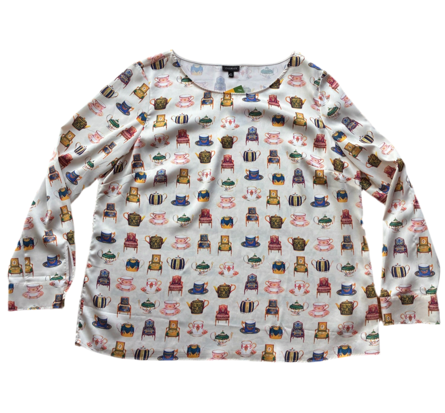 Talbots Tea Print Blouse