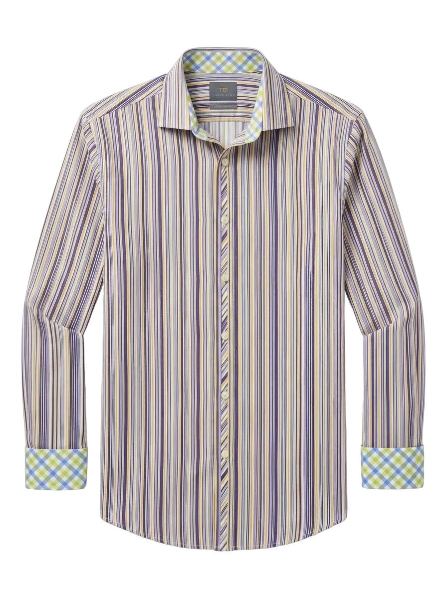 Thomas Dean Striped Button Up