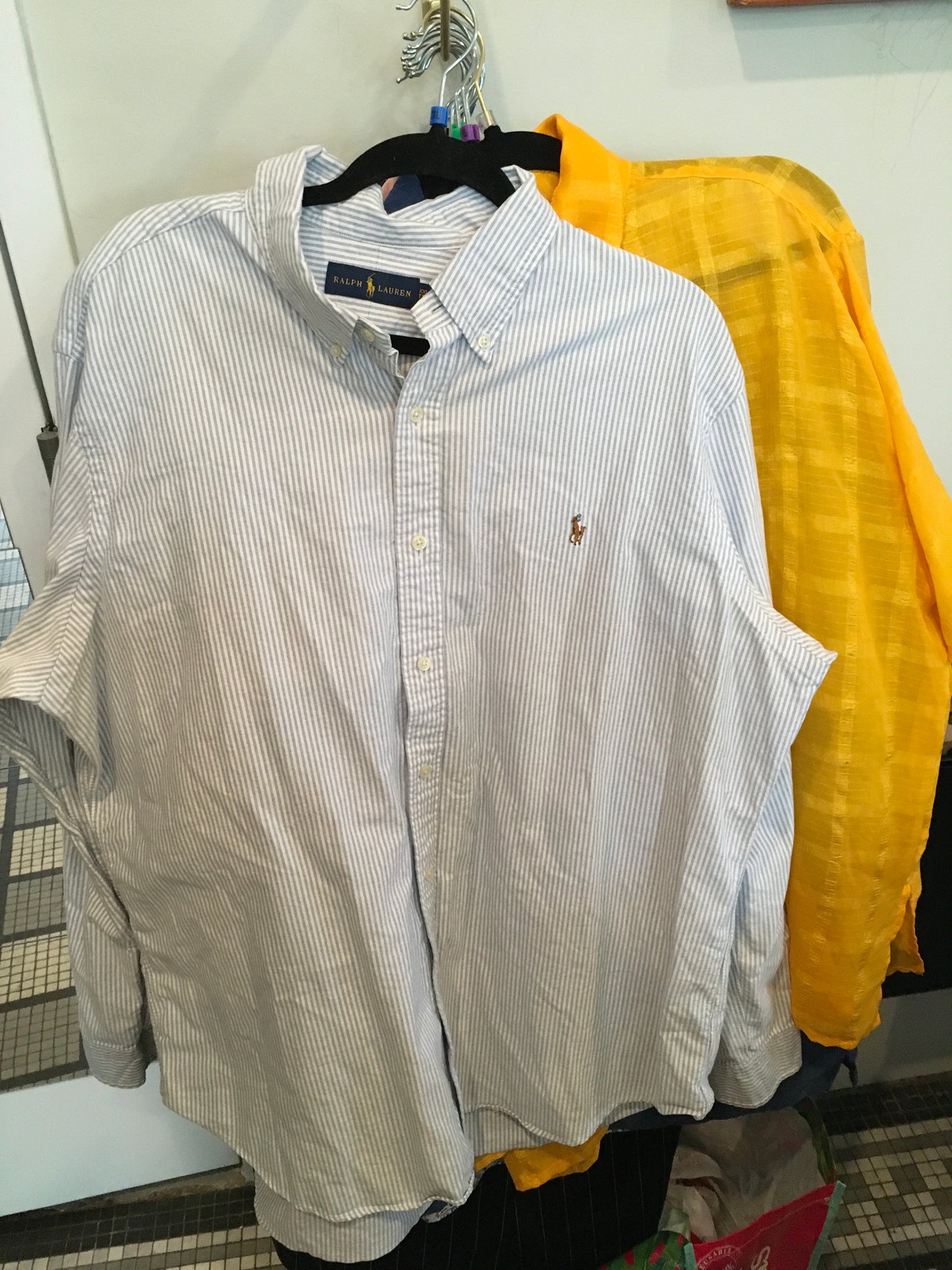 Ralph Lauren Blue Striped Print Button Up