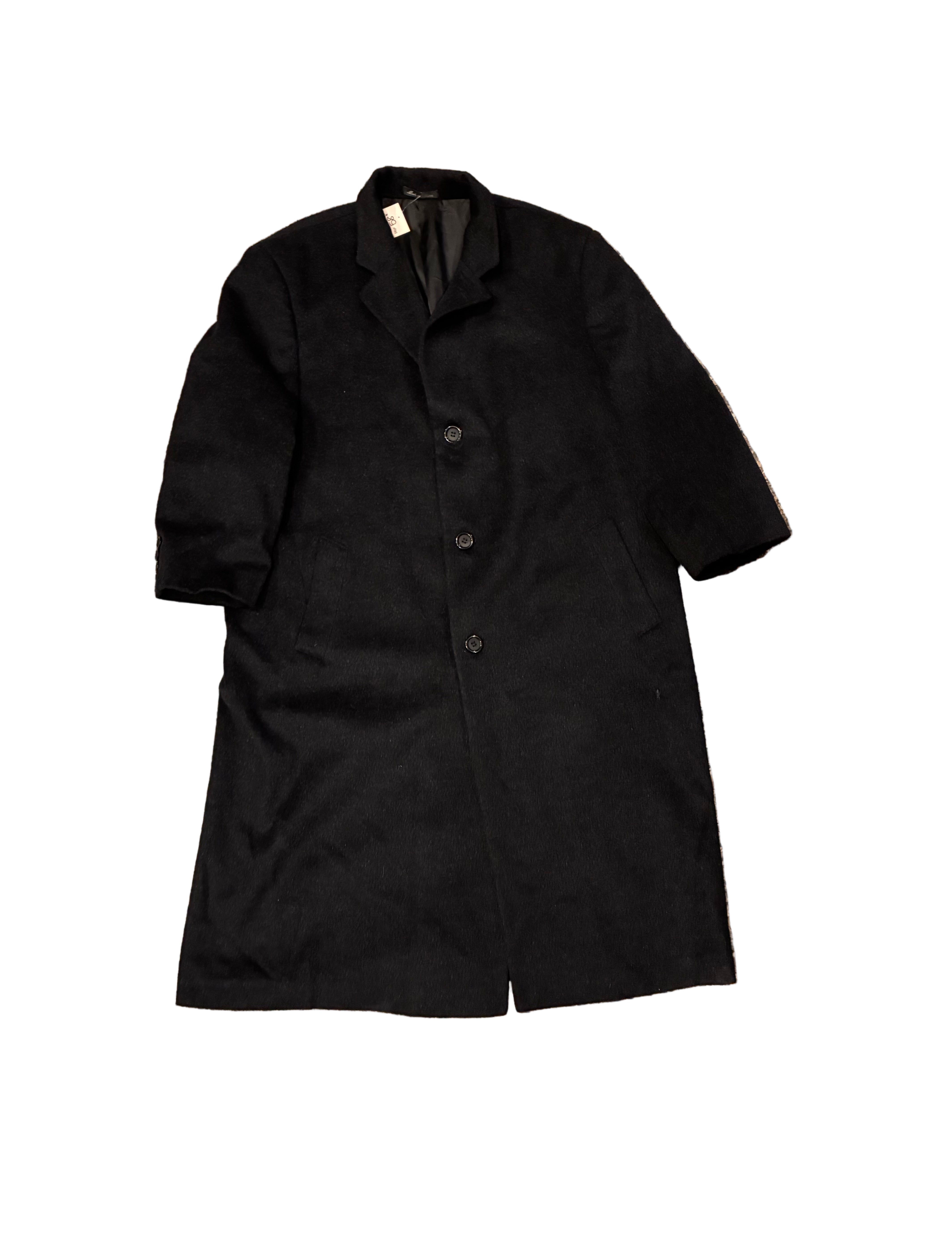 3X Adolfo International Charcoal Grey Wool & Cashmere Top Coat