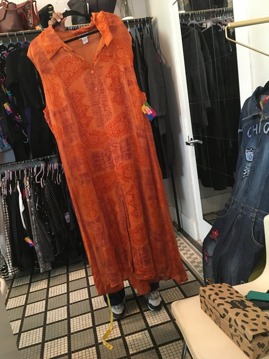 Avenue orange paisley print dress