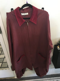 2X/3X Inserch Maroon Zip Up Blazer