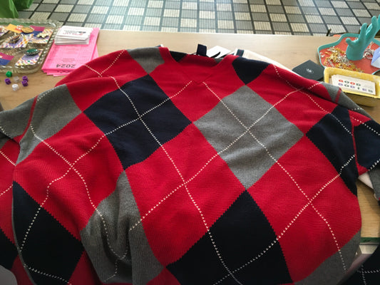 Nautica Red Plaid Sweater