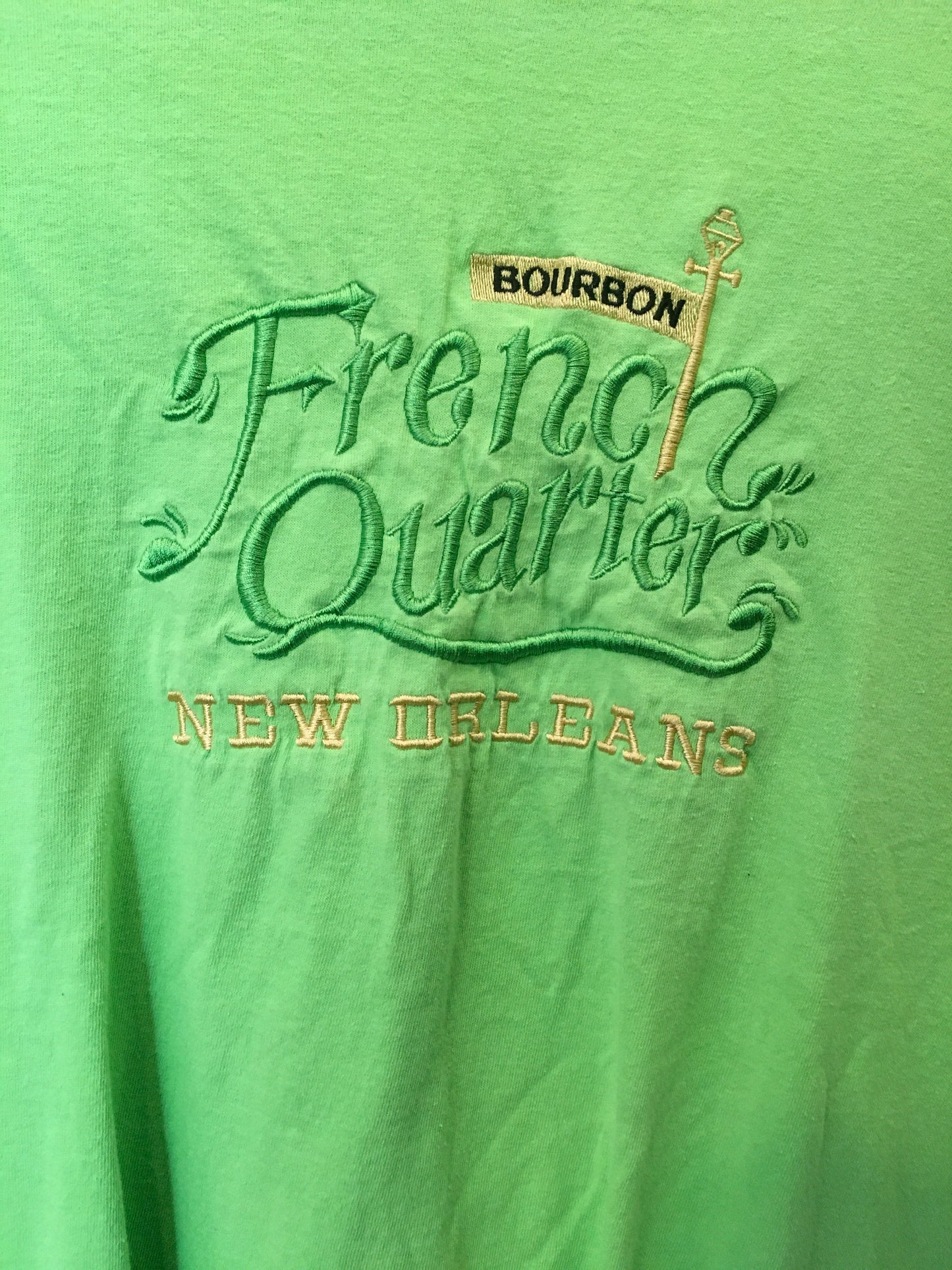 Green Embroidered French Quarter Tee