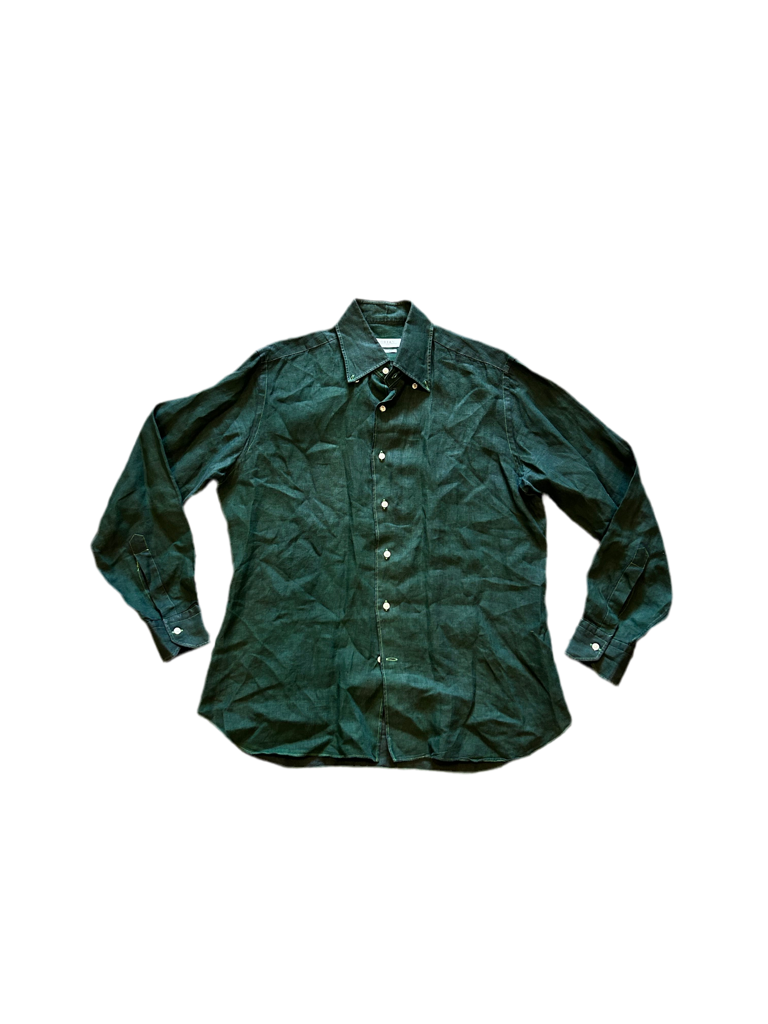 Orian Green Sheer Button Up
