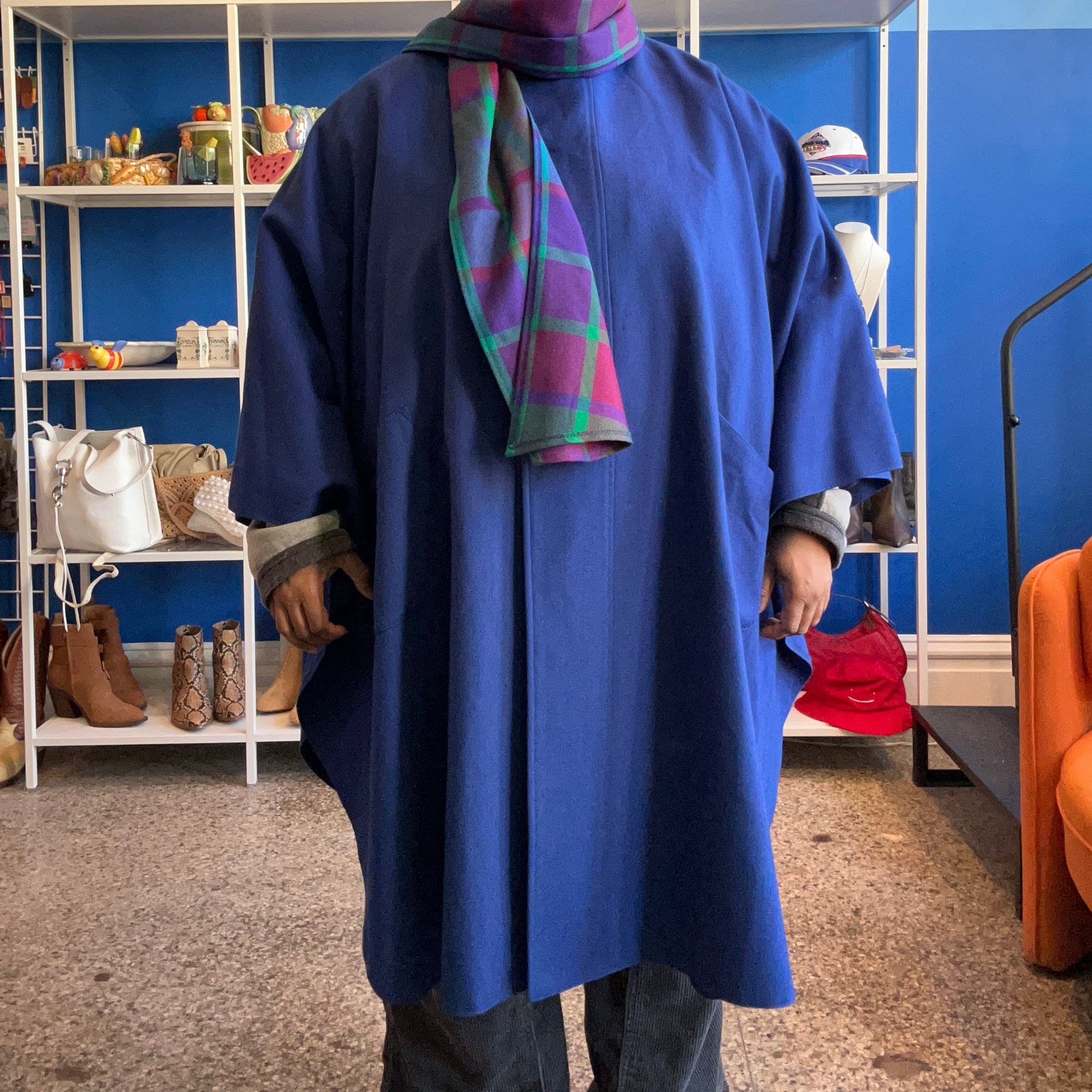 3X Avoca Collection Blue 100% Wool Winter Cape