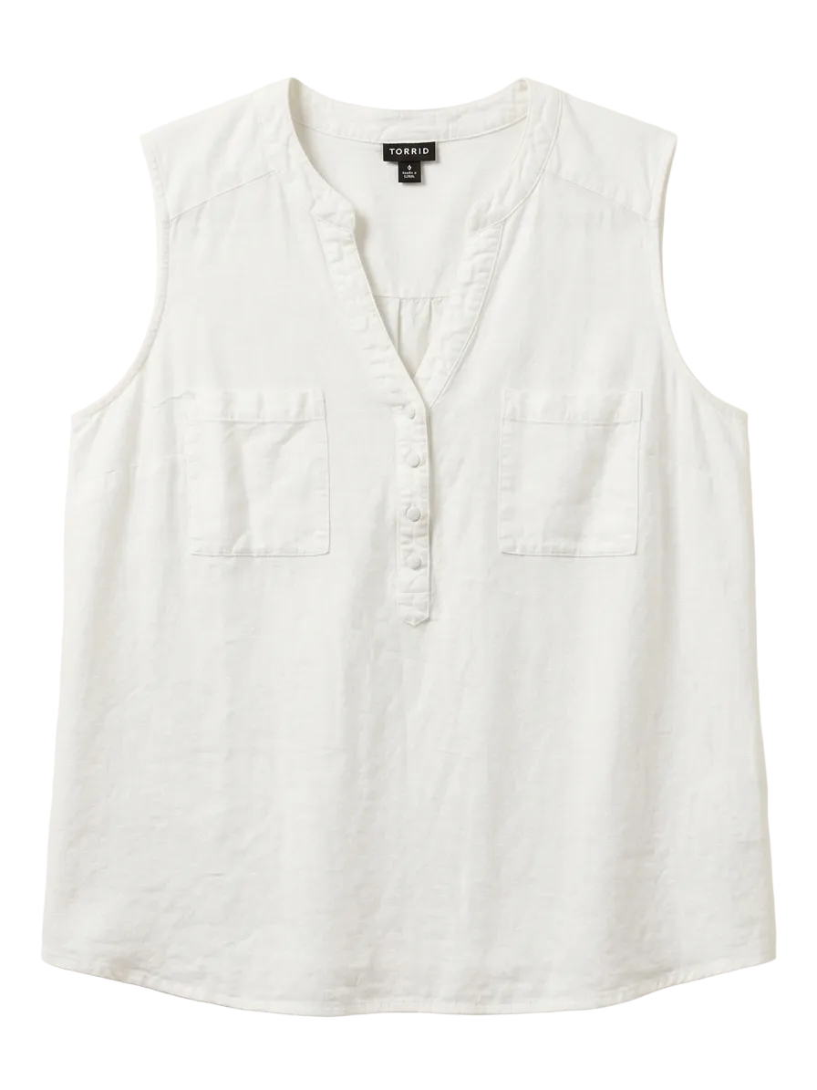 White Torrid Buttoned Tank