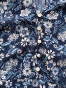 Blue Floral Maxi Peasant Dress