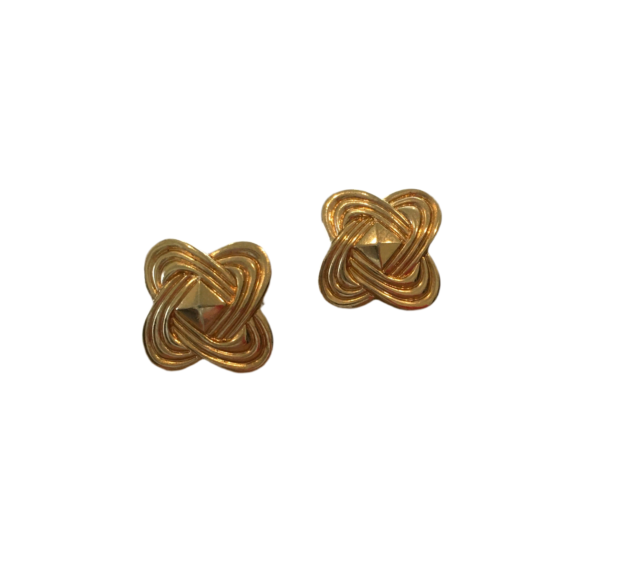 Gold Atom Knot Stud Posts