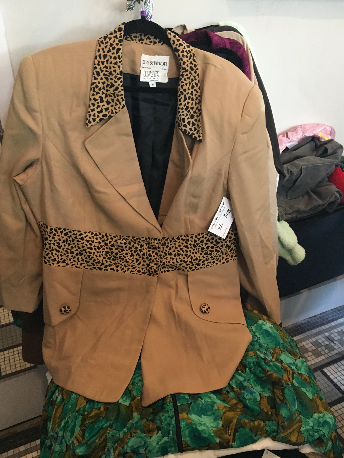 Lily & Taylor Ultra Suede Light Blazer Animal Print