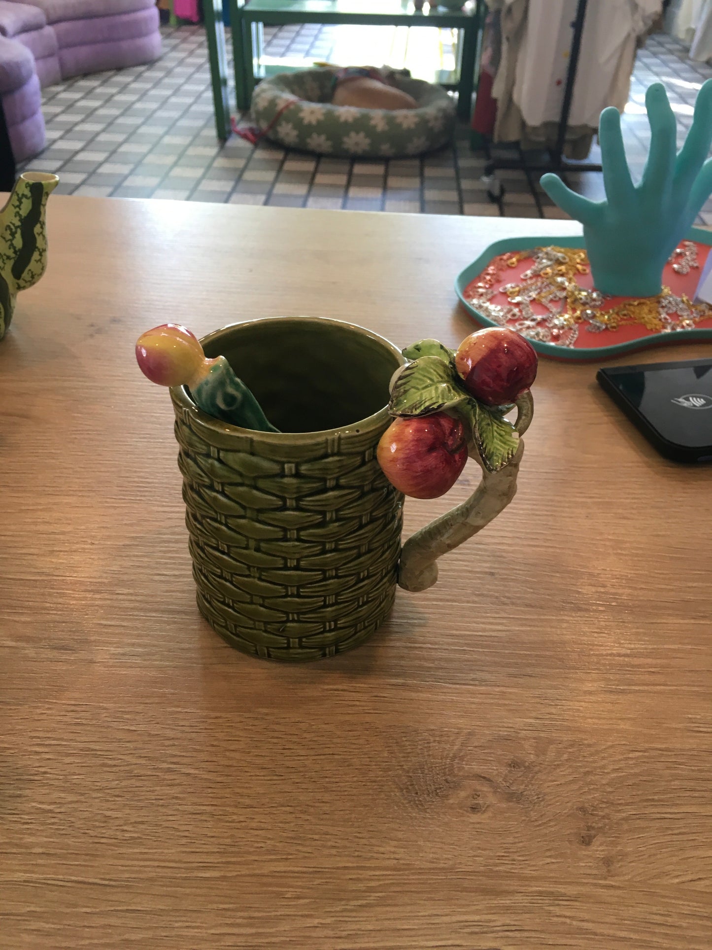 Apple Fruit & Branch Handle Mug and Apple Spoon