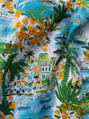 Unique Vintage Vacation Print Peplum Tank