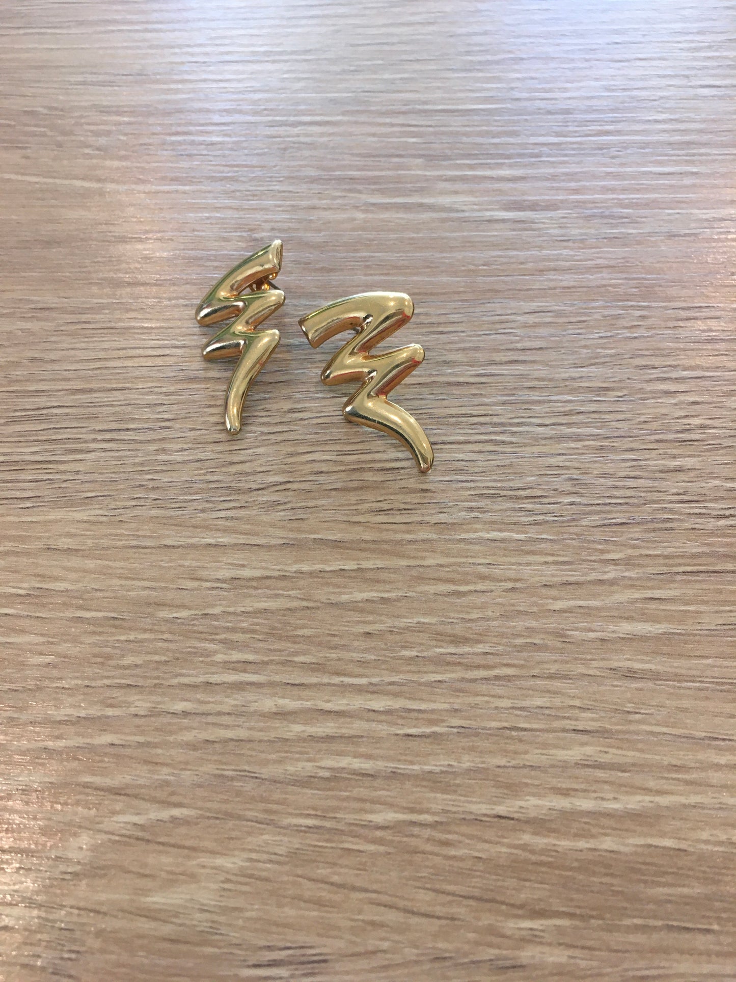 Squiggle Zig Zag Gold Post Earring