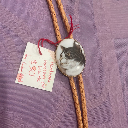 Handmade Cat Bolo Tie