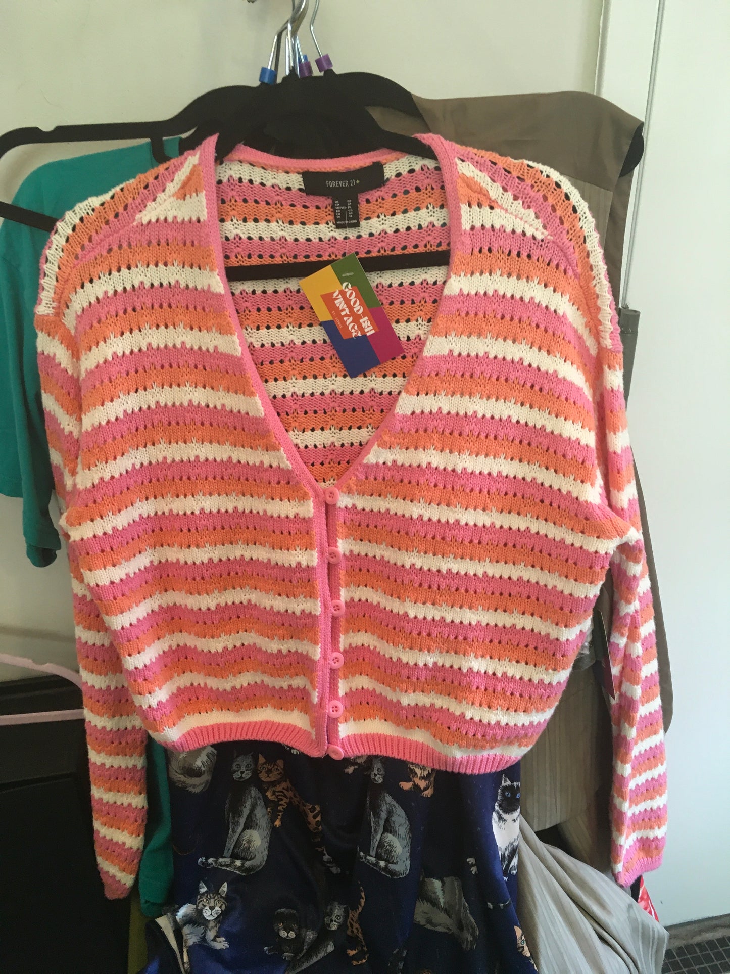 Pink Multicolor Cardigan