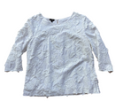 Talbots White Patchwork & Embroidered Top