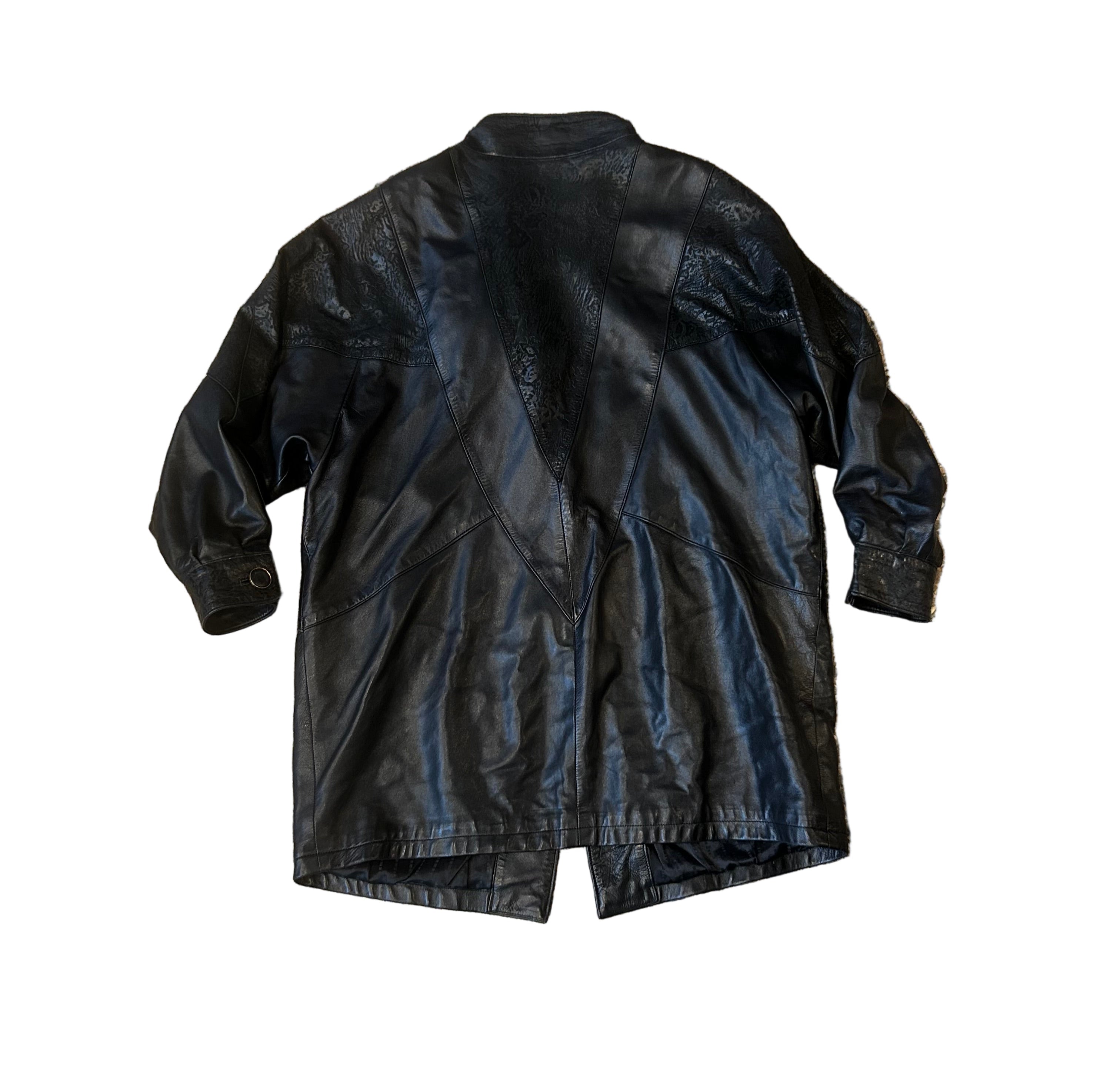 Animal Print Leather Coat