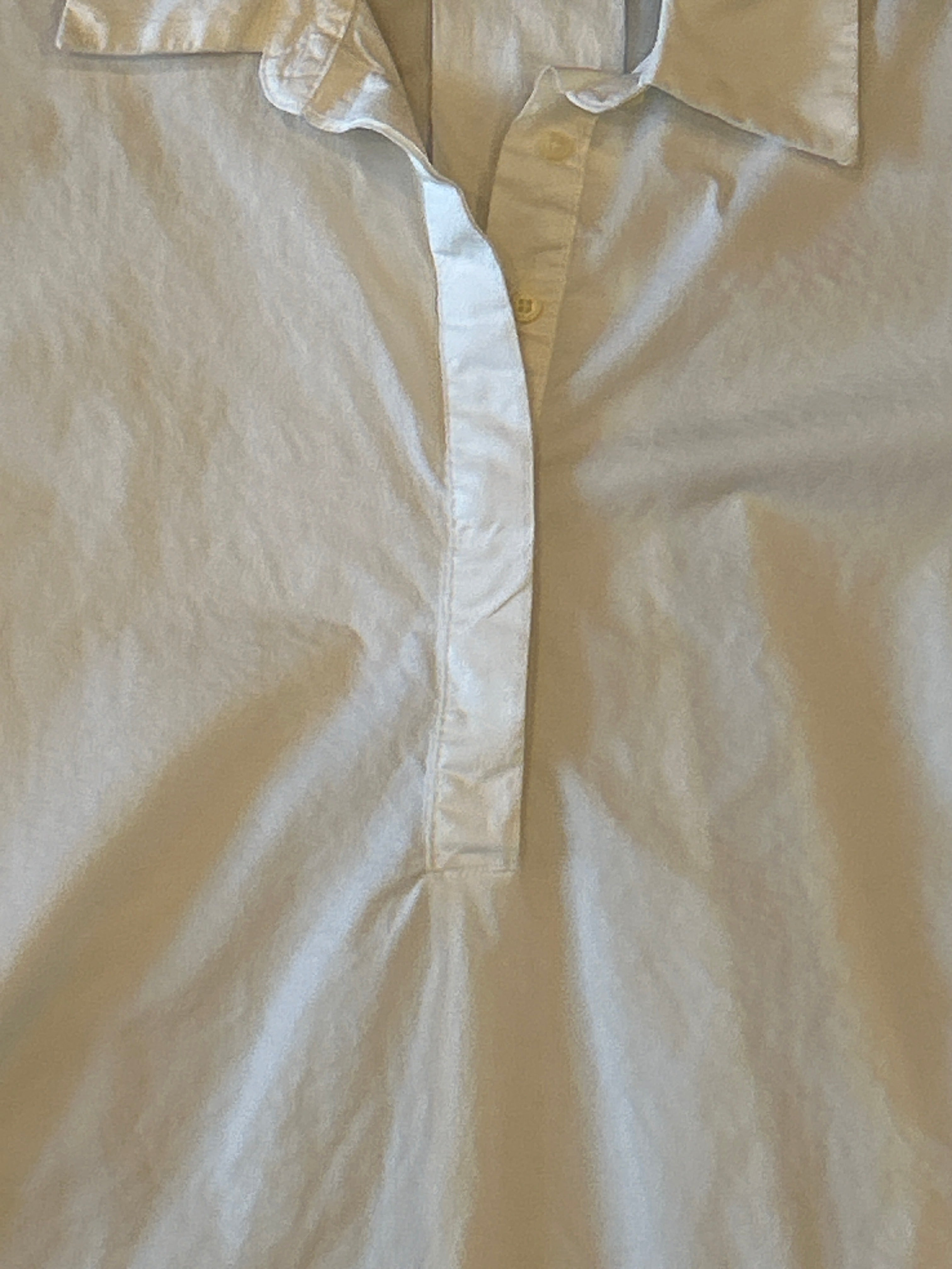 3X White Collard Short Sleeve Shirt Dress