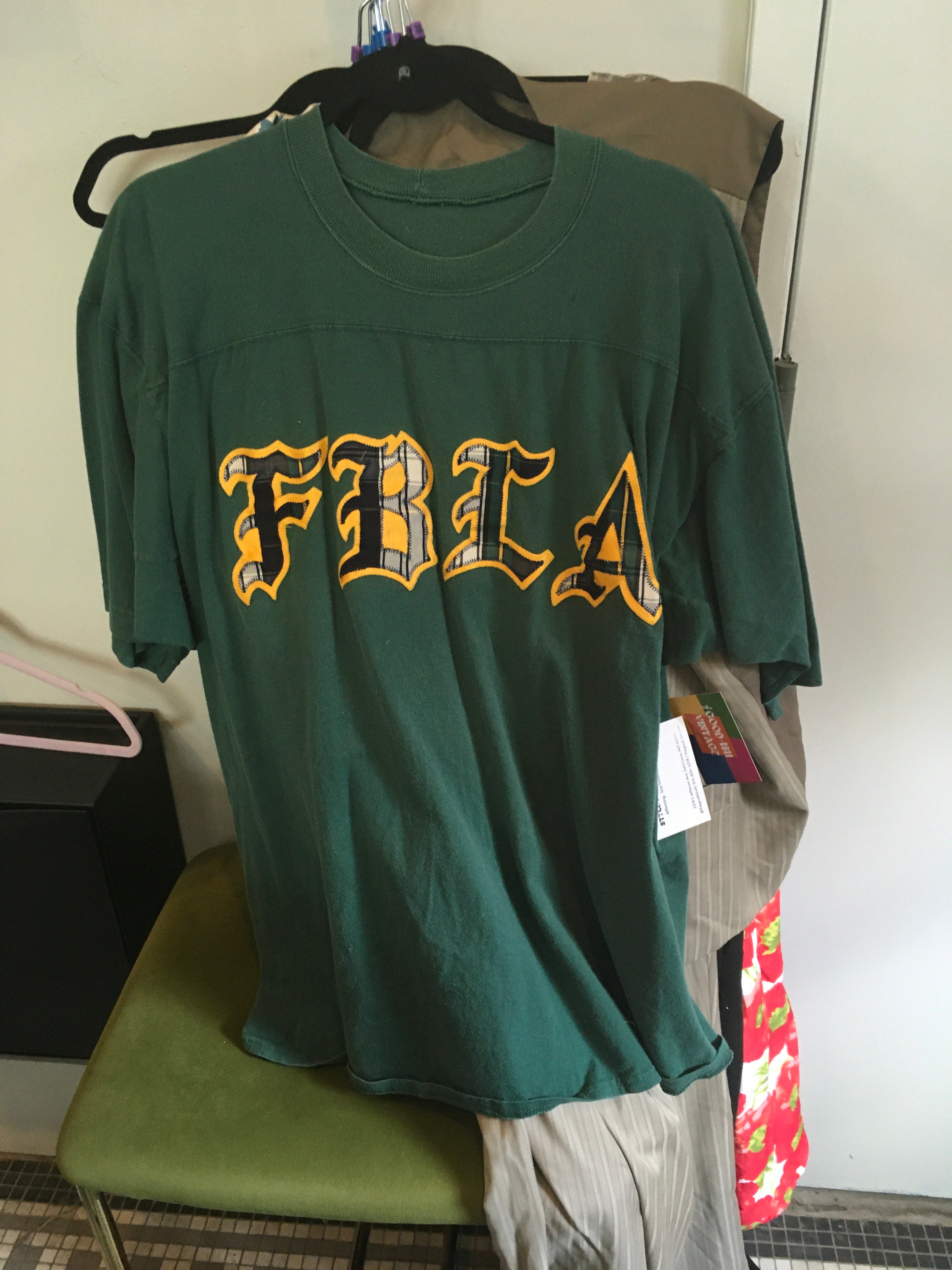 2X FBLA Green Plaid Embroidered T-Shirt