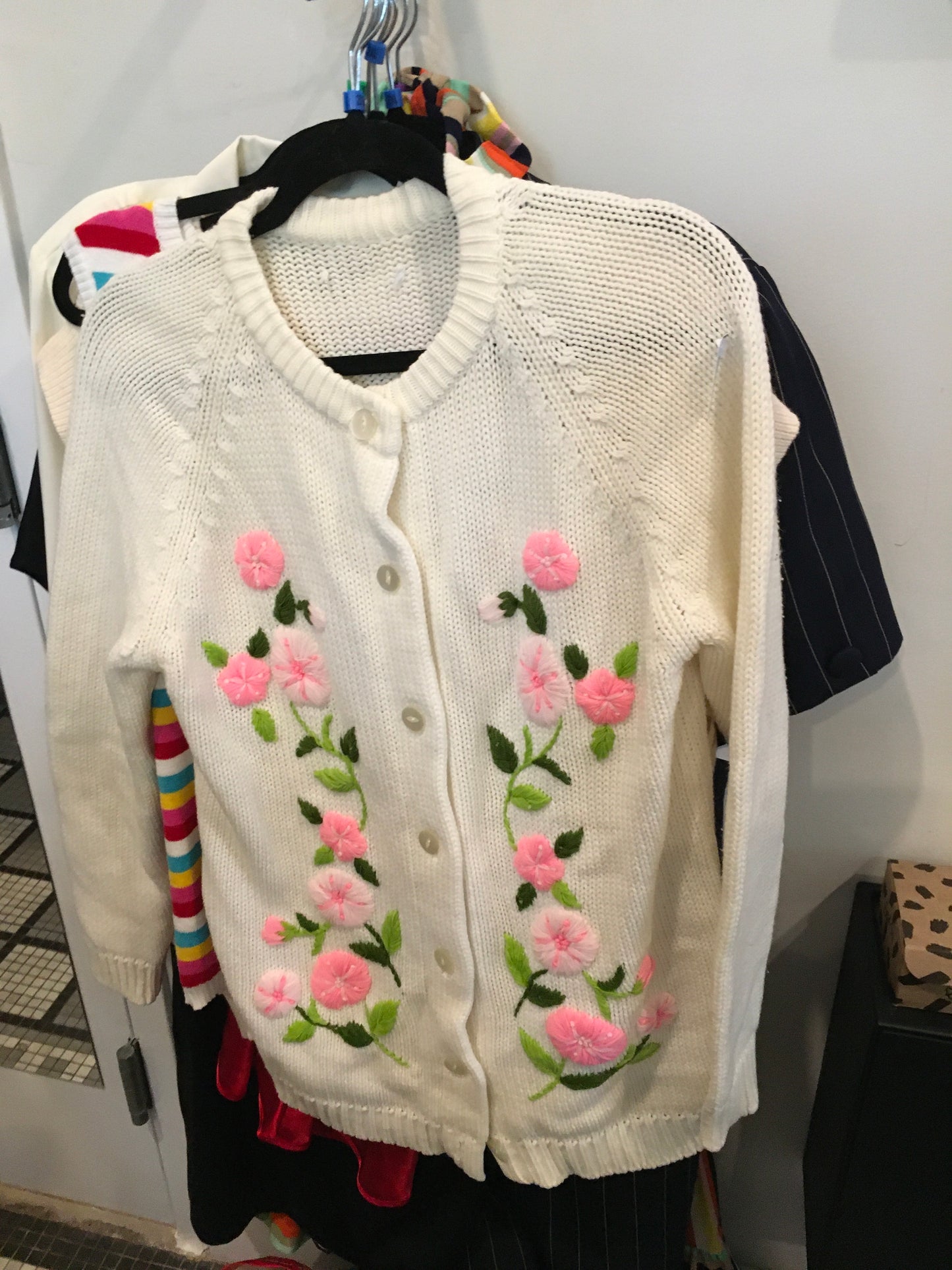 White Floral Cardigan