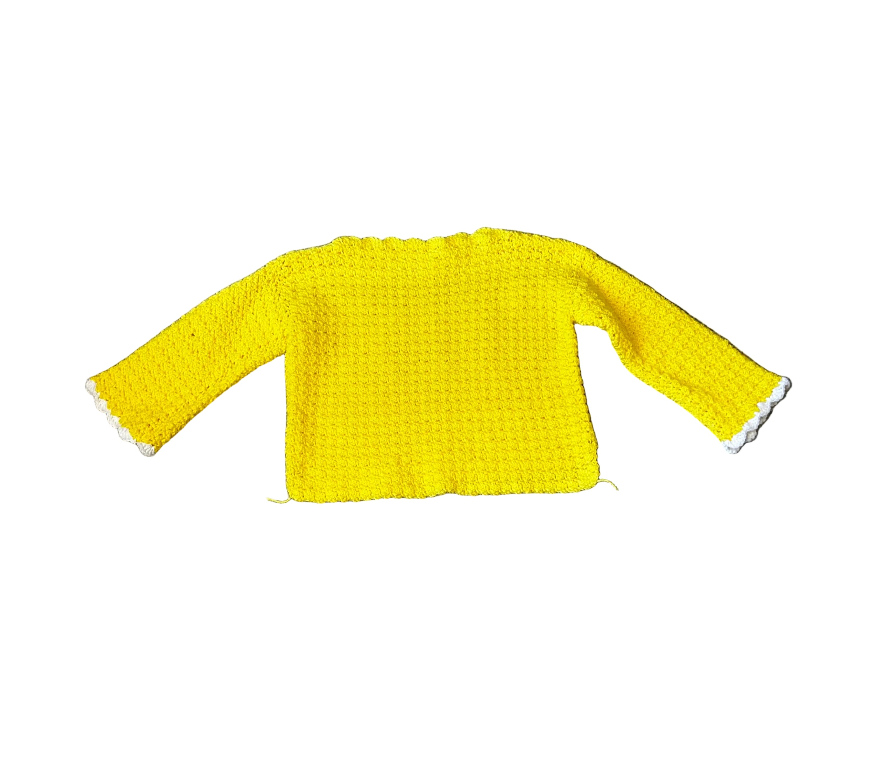 Yellow Crop Crotchet Sweater