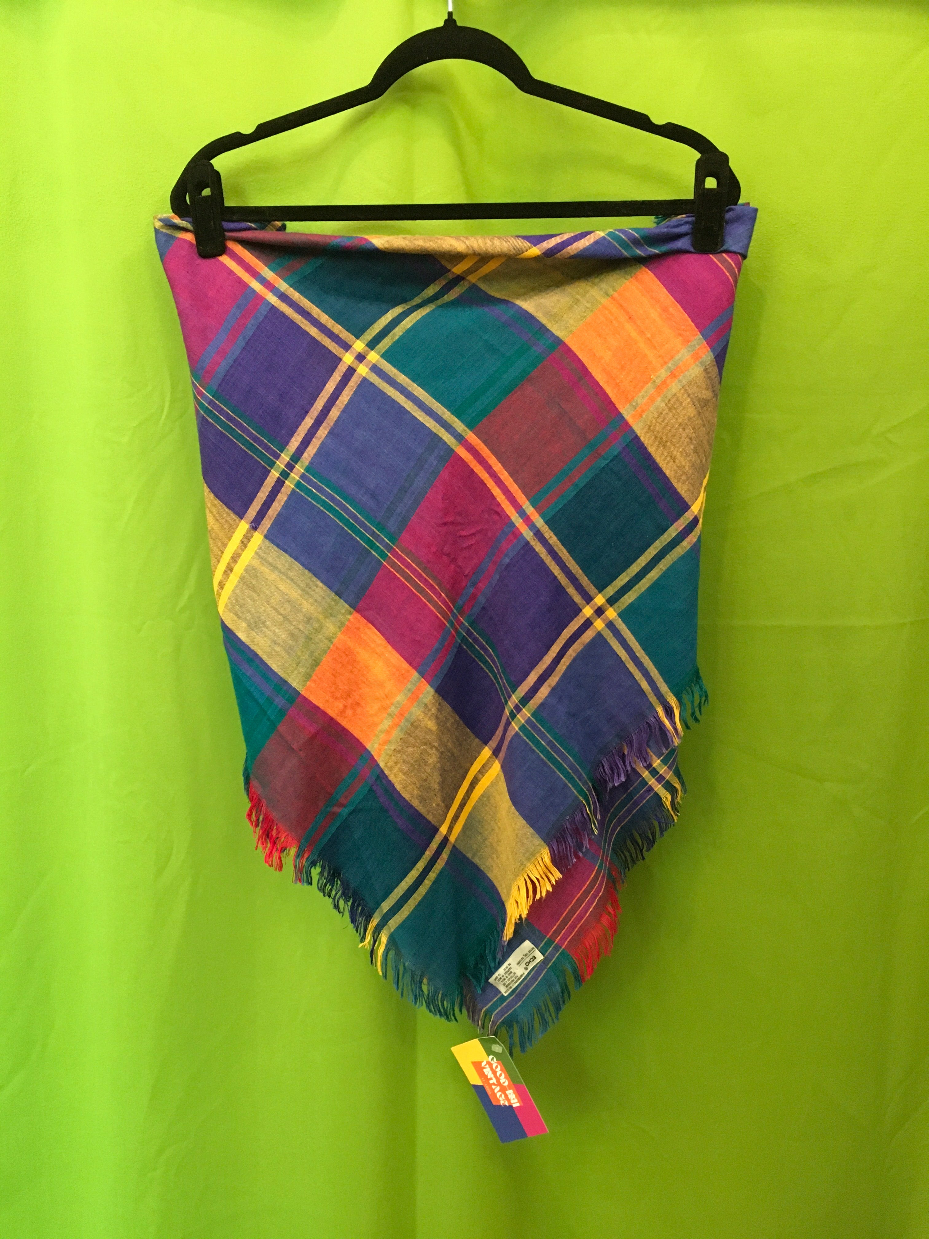 Rainbow Plaid Wearable Scarf