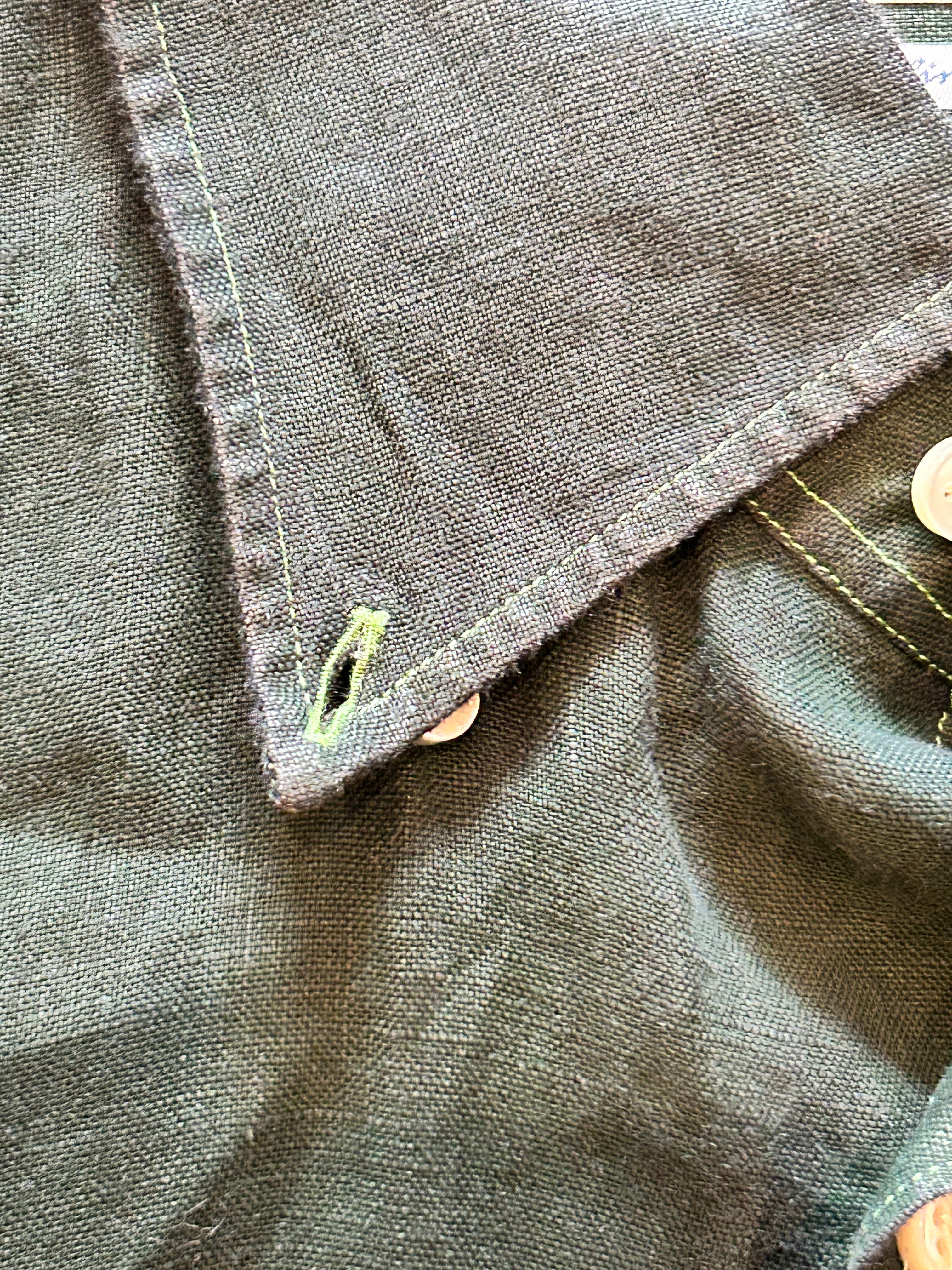 Orian Green Sheer Button Up
