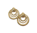 Teardrop Doorknocker Open Circle Post Earrings