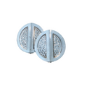 Silver circle textured clip ons