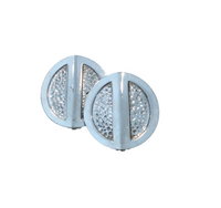 Silver circle textured clip ons