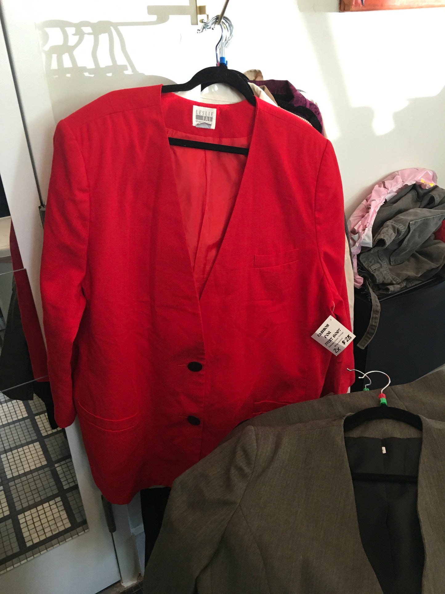 Red Leslie Fay Blazer