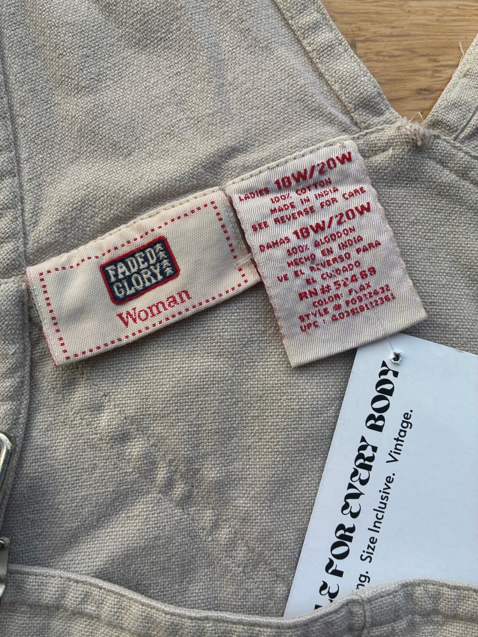 Faded Glory Tan Short Overalls