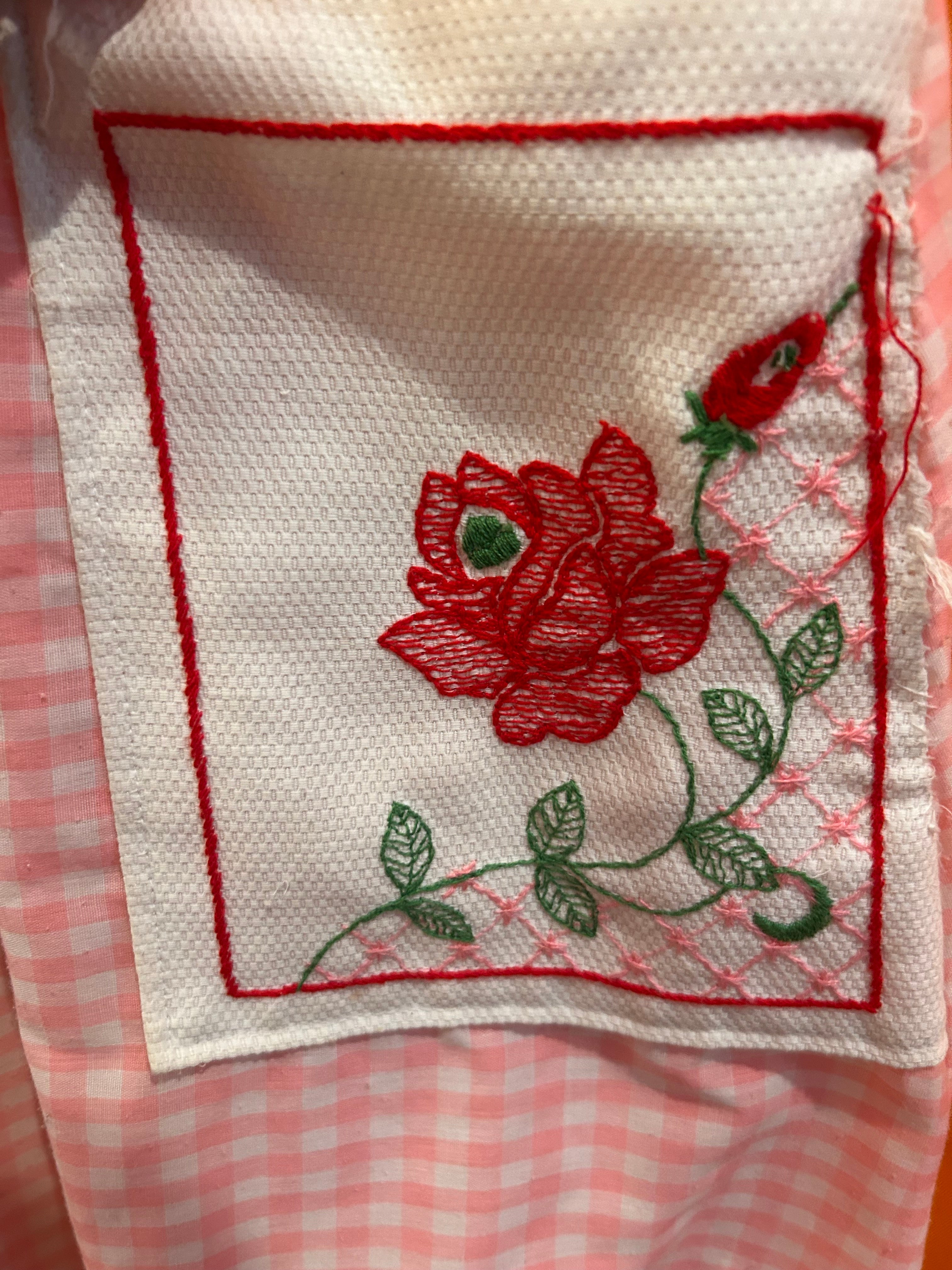 Handmade Gingham Floral Dress