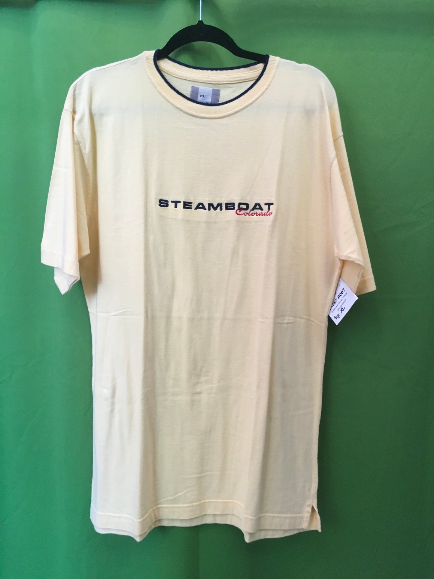 XL J. America Steamboat Colorado Yellow Embroidered Tee