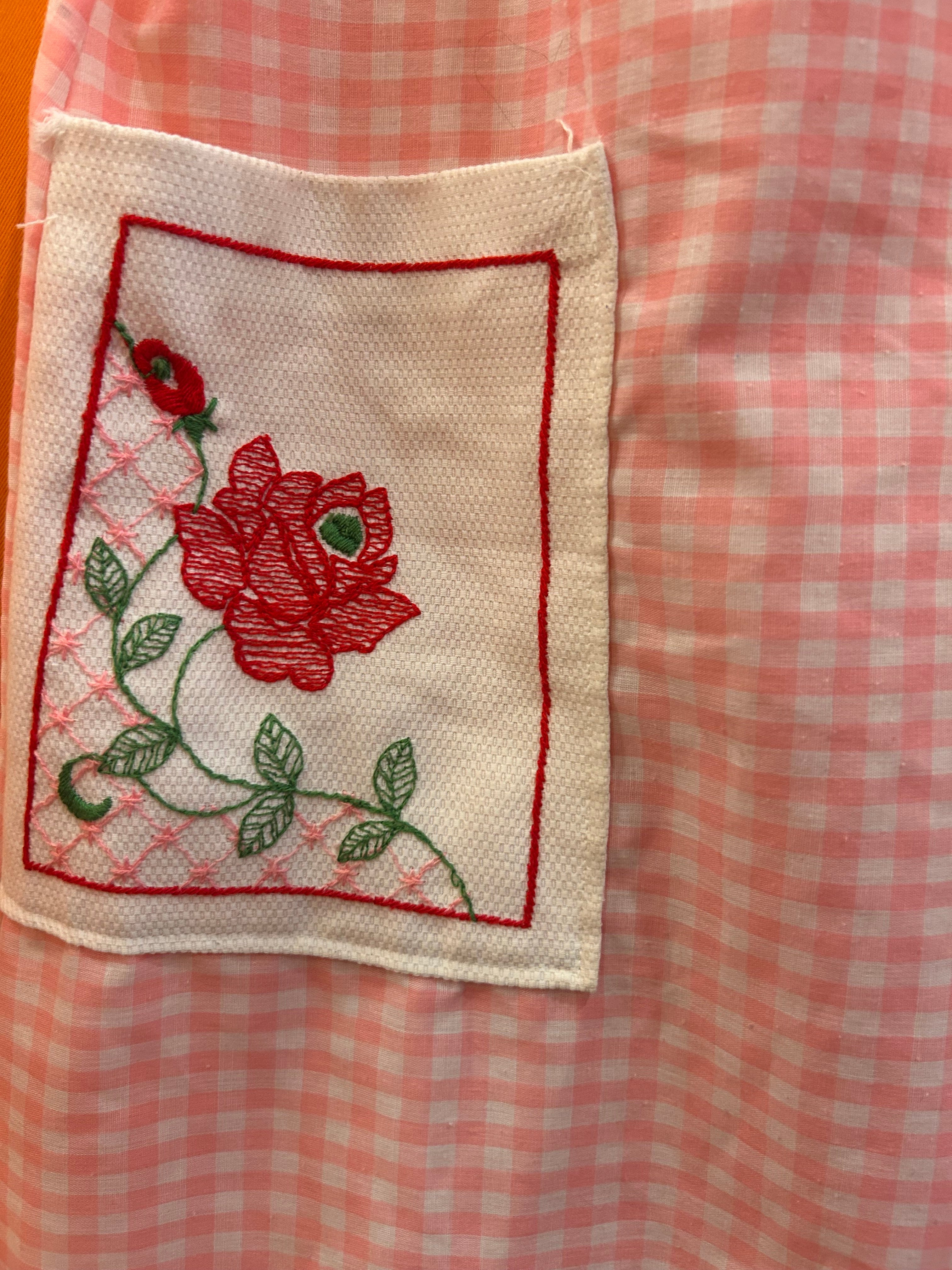 Handmade Gingham Floral Dress