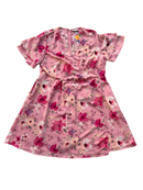 Ava & Viv Pink Floral A Line Dress w/ flutter sleeve