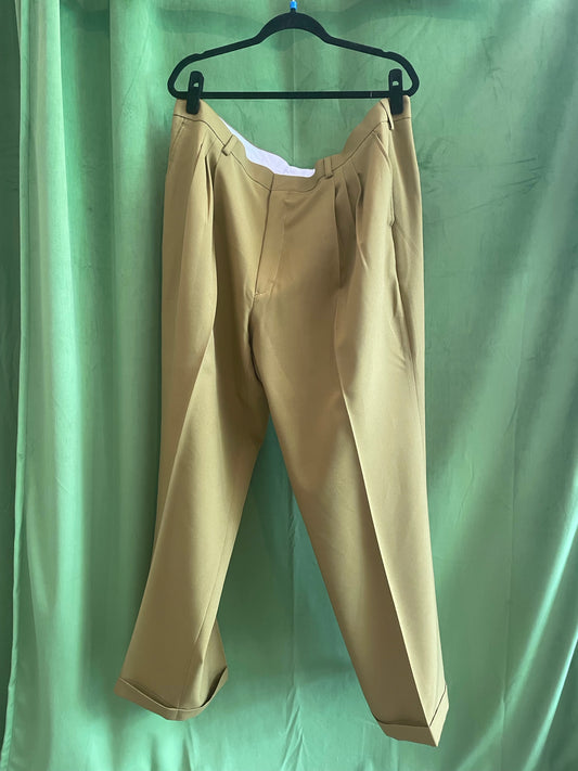 Montique Chartreuse Pleated High Waist Trouser