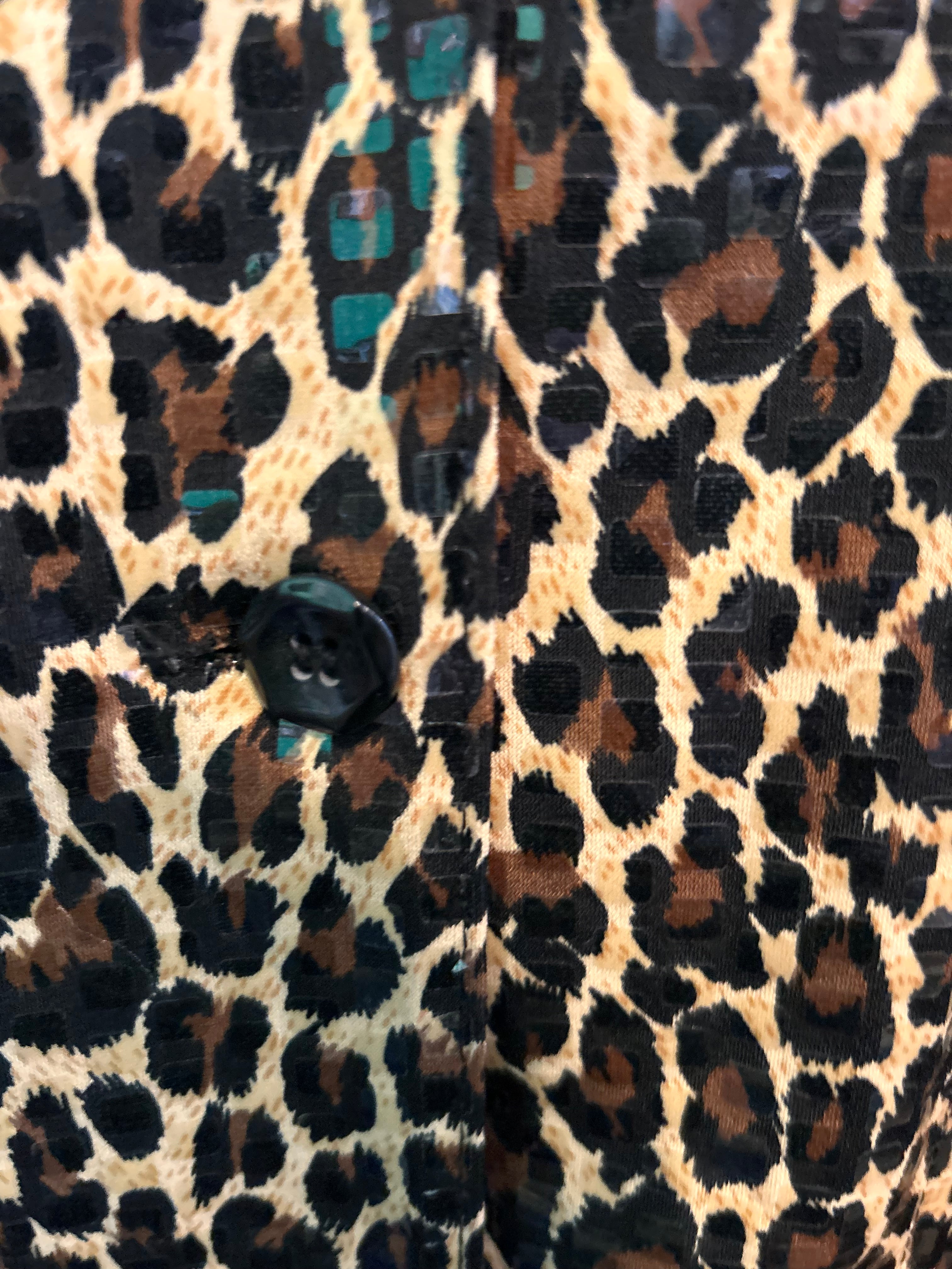 Perceptions Animal Print Button Up