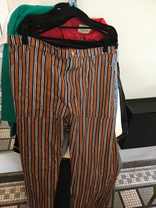 Big Bug Press Striped Brown, Black, White Work Pants