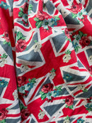 Coral Floral Union Jack A-line Disney "The Dress Shop" A Line skirt