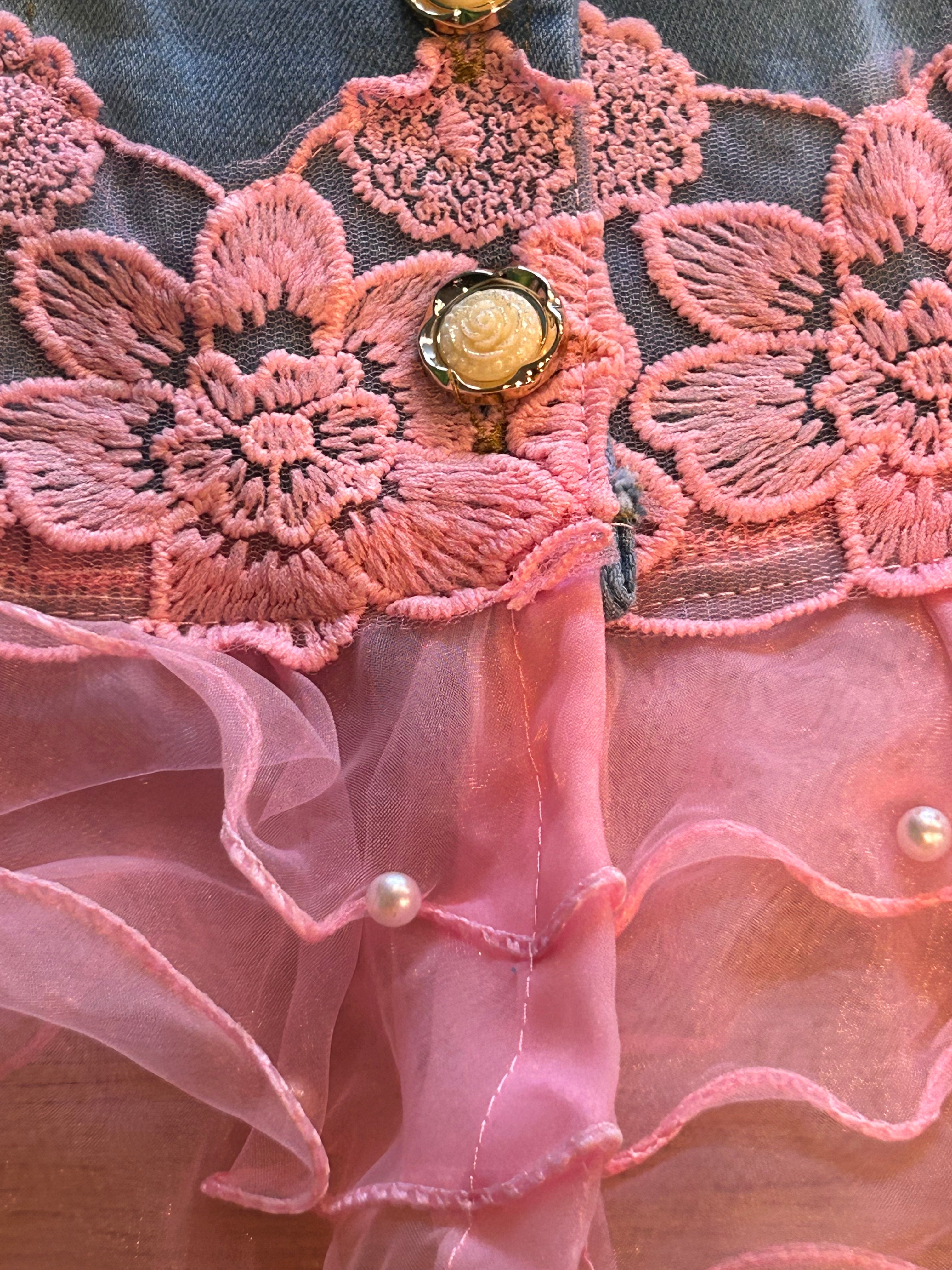 Denim Lace Baby Dress