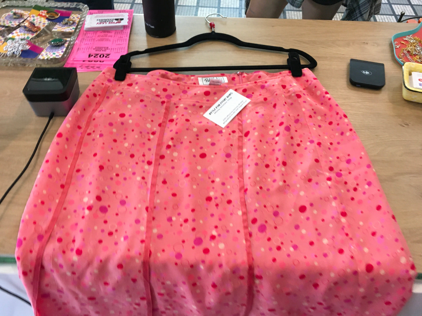 XL Bob Mackie Pink Polka Dot Skirt