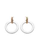 Two Tone Circle Drop Hoop Earring