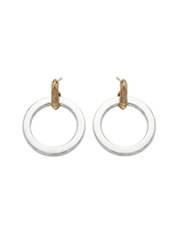 Two Tone Circle Drop Hoop Earring