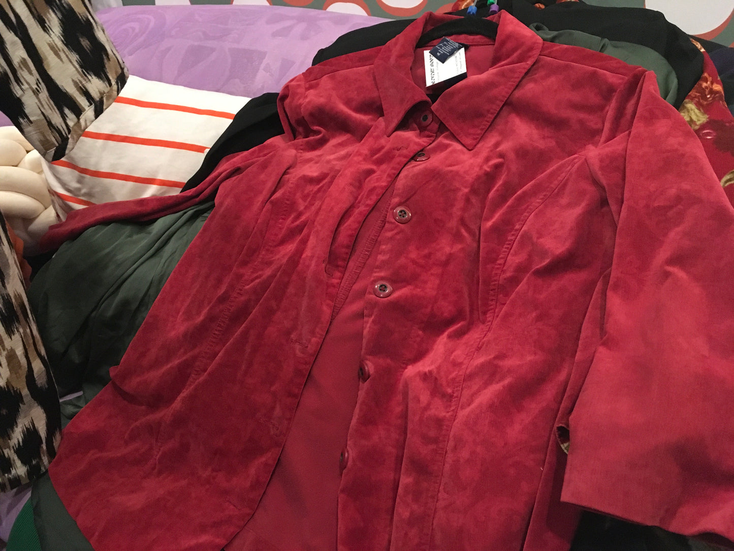 2X Red Corduroy Shacket